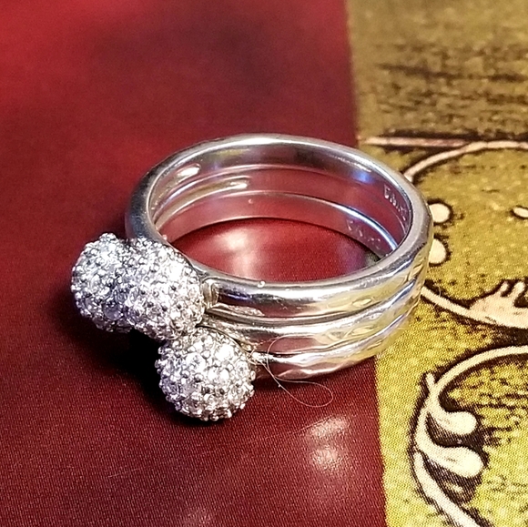 Silpada Sterling Silver & Zirconia Stacking Rings - Picture 4 of 12